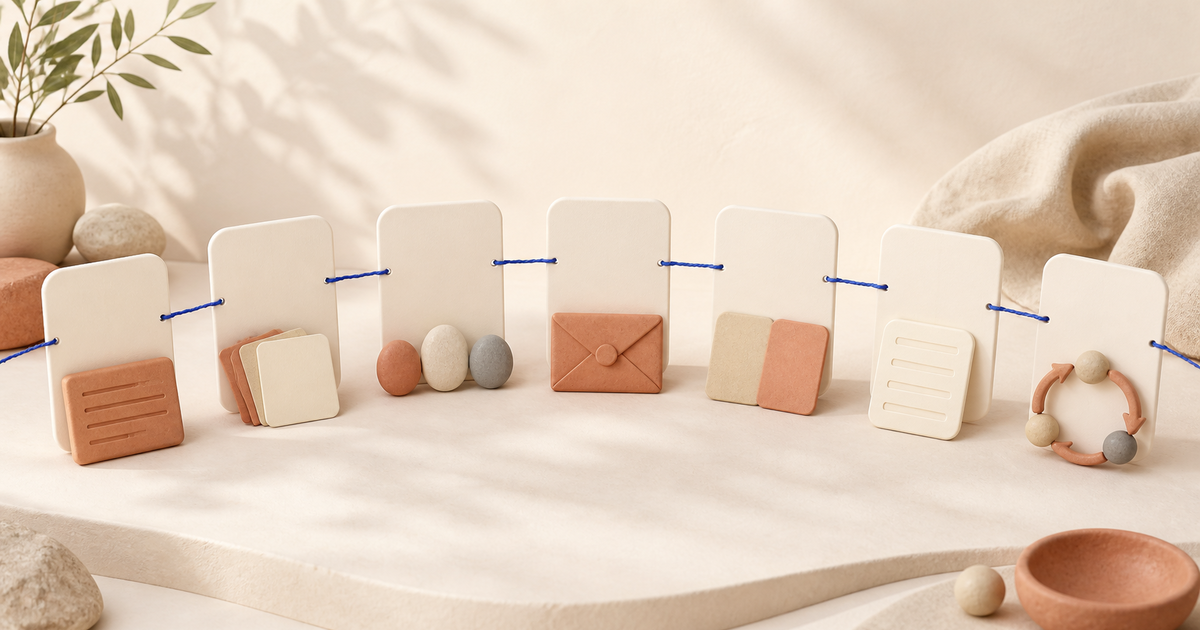 A seven-day planner with everyday task cards and one orange assistant thread